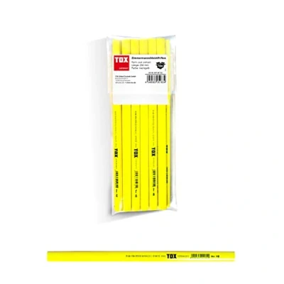 Immagine di Tox Matita da Falegname Neo, Ovale Quadrata, Colore Giallo Neon, Durezza Media, per Linee Larghe 1 2 Mm, Non Temperata, Lunghezza 250 09790102