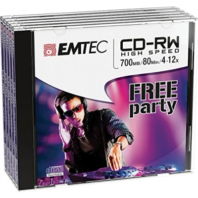 Immagine di Emtec cd rw 80 min/700 mb 4 12 x jewel case (5th/pz) ECOCRW80512JC