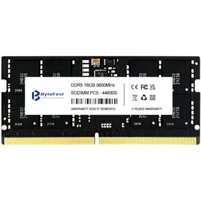 Immagine di ByteFest RAM DDR5 16GB 5600MHz PC5 44800 CL46 1.1V SODIMM On die ECC 262 Pin Laptop/Notebook Moduli di memoria