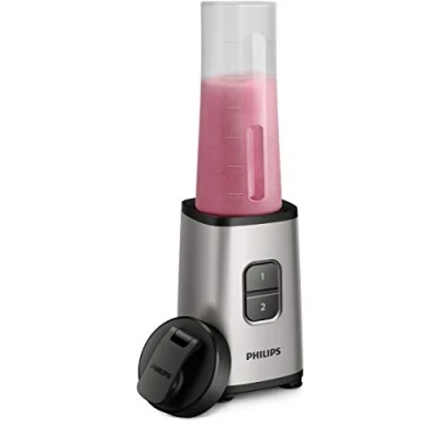 Immagine di Philips To Go HR2600/80 Mini frullatore (350 W, 28.000 giri/min., capacità 0,7 l, borraccia lavabile in lavastoviglie), colore: Argento