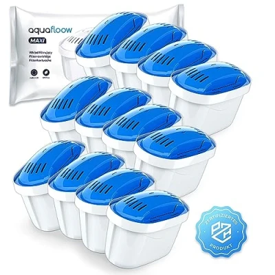 Immagine di Aquafloow Maximag 12x Magnesio Cartucce Filtranti Per Acqua I Filtri Puliscono L&#039;acqua E La Arricchiscono Di Adatte A Tutti Brita, Ad Esempio Le Caraffe Maxtra Dafi