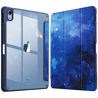 Immagine di FINTIE Custodia per iPad 10ª Generazione 10.9&quot; 2022 con Pencil Holder Sottile Leggero Trasparente Cover Posteriore Bordo in TPU Morbido Auto Sveglia/Sonno, Starry Sky