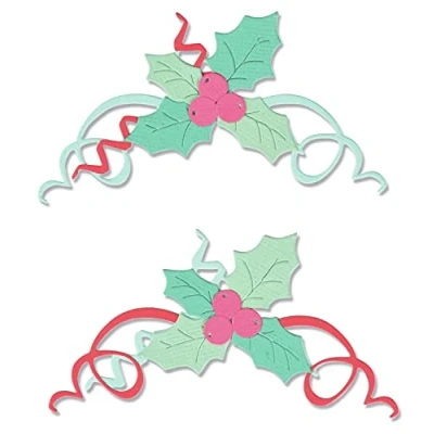 Immagine di Set di fustelle natalizie Sizzix Thinlits Boughs of Holly