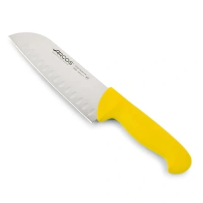 Immagine di Arcos Serie 2900 Coltello Santoku Giapponese Coltelli asiatici Lama Acciaio Inossidabile Nitrum 180 mm Manico Polipropilene Colore Giallo
