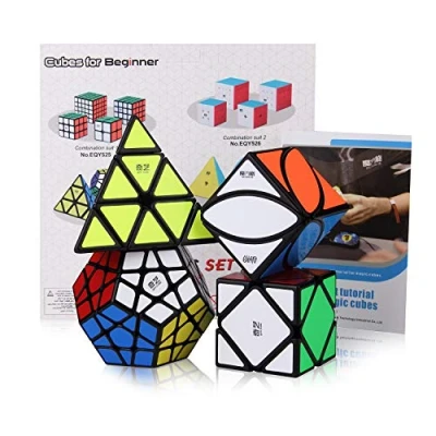 Immagine di ROXENDA Speed Cube Set, Cubo Magico di Skew Ivy Piramide Dodecahedron con Confezione Regalo, Tutorial Segreto per Cubi(Irregular)