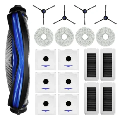 Immagine di Set di 19 accessori per robot aspirapolvere ECOVACS DEEBOT N30 PRO OMNI/N30 OMNI, 1 spazzola principale, 4 filtri, salviette, spazzole laterali, 6 sacchetti la polvere, pezzi ricambio