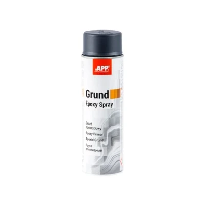 Immagine di APP Epoxy Grund Spray Fondo Epossidico per Carrozzeria e Metalli Primer Metallo con proprietà antiruggine Aggrappante ad Asciugatura Rapida Grigio Scuro 500 ml