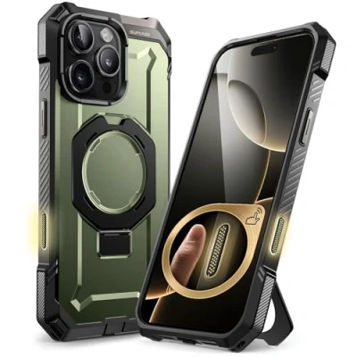 Immagine di SUPCASE Cover per iPhone 16 Pro 6.3&#039;&#039; 2024 con Supporto (Unicorn Beetle Grip), [Compatibile MagSafe] [Protezione dalle Cadute di Grado Militare] Custodia Magnetica Robusta (Verde)
