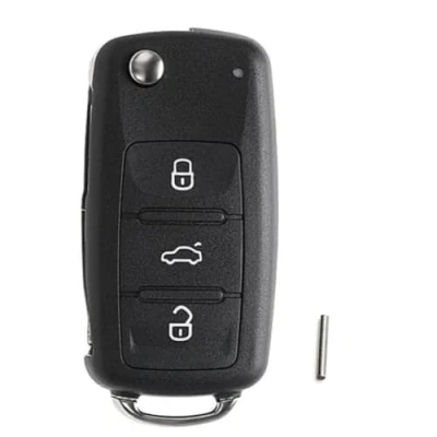 Immagine di 3 Tasti Guscio di Ricambio Chiave auto Telecomando Fob Custodia Per Vw Volkswagen Golf Mk6 T1guan Polo Passat Sk0da Octavia con lama non tagliata (senza transponder e batteria)