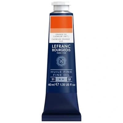 Immagine di Lefranc Bourgeois 301759 pittura a olio pregiata di ottima qualità, resistente alla luce e consistenza uniforme, tubo da 40 ml, ideale per telai, tele, tavole Tonalità Arancio Cadmio