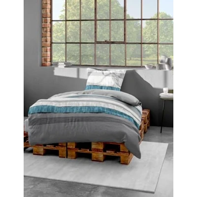 Immagine di Bierbaum, Set di Lenzuola in Raso Cotone MAKO, Multicolore (Mehrfarbig), 155 x 220 cm