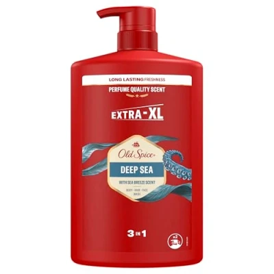 Immagine di Old Spice Deep Sea Gel doccia 3 in 1 e shampoo da uomo, l, profumo fresco duraturo, qualità profumata per capelli viso corpo