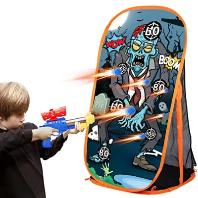 Immagine di Quanquer Tiro al Bersaglio Gioco per Bambini Ragazzi Giocattolo Pistole Nerf Zombie con Rete Interni Ed Esterni Regali Ragazze di 5 6 7 8 9 10+ Anni