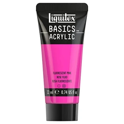 Immagine di LIQUITEX 8870501​ Basics, Pittura Acrilica, Pigmenti per Artisti Monopigmentati, Resistente alla Luce, Durevole nel Tempo, Finitura Satinata, Tubetti da 22 ml, Rosa Fluorescente