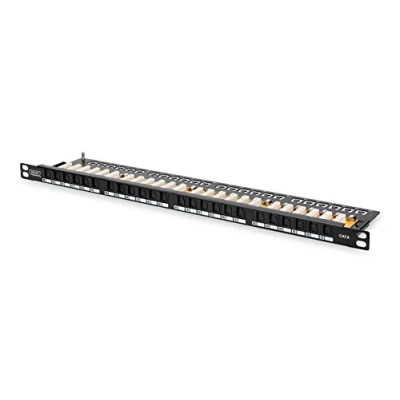 Immagine di Digitus Class E 0.5U Pannello di patch (CAT 6, RJ 45, Black, Metal, 0.5U, 8P8C)