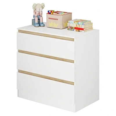 Immagine di WOLTU Fasciatoio Baby Cassettiera Bianca con 3 Cassetti Scorrevoli per Cameretta Interni Multiuso Unisex 80x48x78cm WT002
