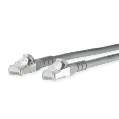 Immagine di Metz Connect 1308450533 E RJ45 cavo di rete, patch CAT 6A S/FTP 0.50 m Grigio doppia schermatura, Privo alogeni, Ritardante fiamma 1 pz.