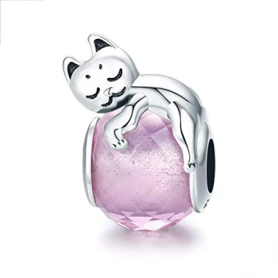 Immagine di Ciondolo a forma di gatto, in argento Sterling 925, cane, cammello, coniglio, delfino, farfalla, per braccialetti Pandora, Tutti