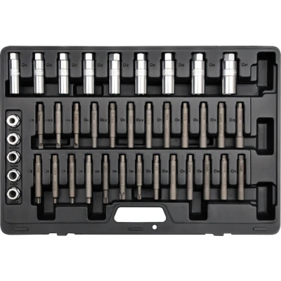 Immagine di YATO YT 0628 Set bussole 39 Acciaio al cromo vanadio, molibdeno 1/4