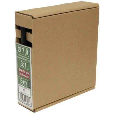 Immagine di Quadrios 23CA177 Termoretraibile con colla Nero 7.9 mm Restringimento:3:1 5 m