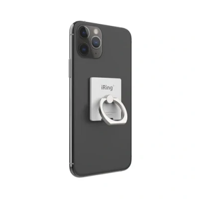 Immagine di iRing Supporto ad anello per cellulare con dita, rimovibile, rotazione a 360 gradi, funzione di inclinazione 180 bianco madreperla