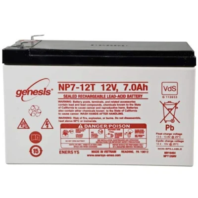 Immagine di Hawker Enersys Batteria al piombo Genesis NP7 12T, 12,0 Volt, 7,0 Ah con connettori da 6,3 mm