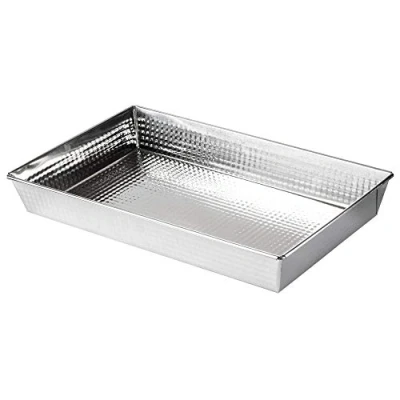 Immagine di KADAX Stampo rettangolare in acciaio zincato con rivestimento antiaderente, forma rettangolare, per torte, formaggio, brownie, scatola di distribuzione del calore (40 x 25,5 5,5 cm)