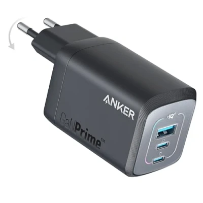 Immagine di Anker Caricatore USB C 100W GaNPrime da parete, caricab. compatto e pieghevole veloce 3 porte per MacBook Pro/Air, iPad Pro, iPhone 16/15/15/Pro, Galaxy S23/S22, Note20, Pixel, Apple Watch altro
