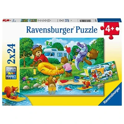 Immagine di Ravensburger Bär, Famiglia di Orsi va in Campeggio, 2x24 Pezzi, Puzzle per Bambini, età Consigliata 4+, Multicolore, 05247 9