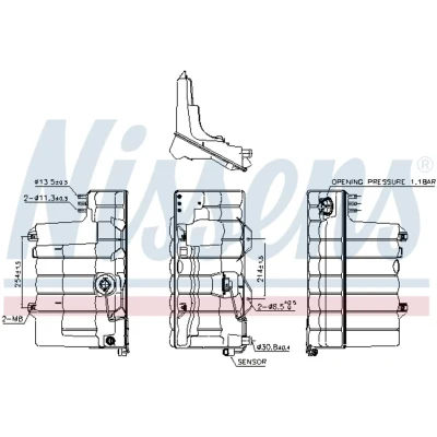 Immagine di NISSENS 996037 Vaschetta Radiatore 11,5 con calotta/coperchio, sensore DAF: CF 85