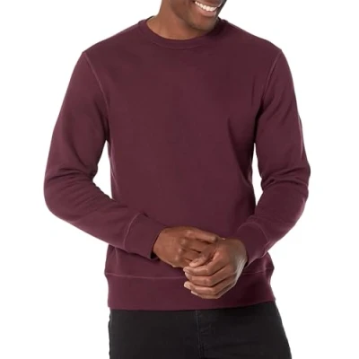 Immagine di Amazon Essentials Felpa Girocollo in Pile (Disponibile nelle Taglie Big &amp; Tall) Uomo, Bordeaux, XS