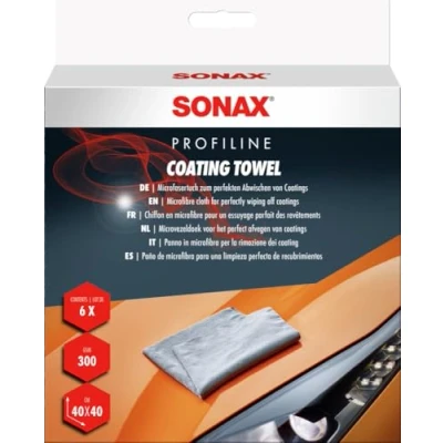 Immagine di SONAX Coating Towel (6 pezzi) orbidi panni in microfibra per rimuovere delicatamente i residui di lucidante e sigillante Art. N. 04511000
