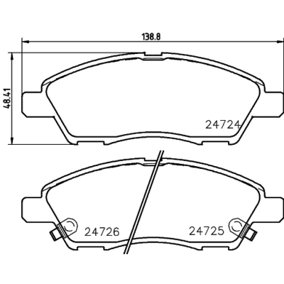 Immagine di HELLA 8DB 355 014 071 Kit pastiglie freno con segnalatore acustico usura NISSAN: MICRA 4, Note II Hatchback, Cube