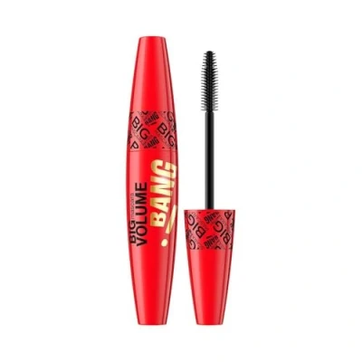 Immagine di Eveline Cosmetics Mascara Big Volume Lash Definition Drammatico &amp; Separazione con Cera di Carnauba e Riso, Formula a Lunga Durata Senza Grumi, Design Rosso Intenso 10ml