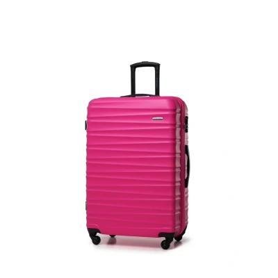 Immagine di WITTCHEN GROOVE Line Stabile Valigia Grande Trolley da Viaggio Rigido in ABS 4 Ruote Serratura a Combinazione Manico Telescopico Taglia L Rosa