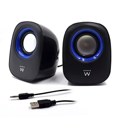 Immagine di Ewent EW3501 Sistema Audio 2.0 Speaker Casse Stereo, Alimentate via USB, Nero/Blu