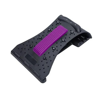 Immagine di Levigatore cervicale nero e viola per alleviare il dolore al collo, estensore cervicale, cuscino magico regolabile, rilassamento del collo delle spalle