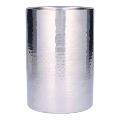 Immagine di Glacette per vino 12 x 18 cm, argento e acciaio inox martellato