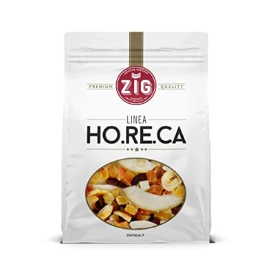 Immagine di ZIG HORECA Misto frutta esotica Deluxe Exotic mix snack Ananas, papaia, cocco, mango, pomelo, uva, banana chips 1 Kg