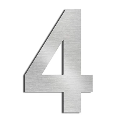 Immagine di nanlyiau Numeri civici Numero di Acciaio civico esterno in Solido Inossidabile 304,Aspetto Fluttuante, 5in/12.5cm(4)