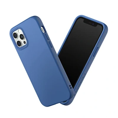 Immagine di RhinoShield Case Compatible with iPhone 12/12 Pro SolidSuit Shock Absorbent Slim Design Protective Cover Premium Matte Finish 3.5M/11ft Drop Protection Changeable Camera Rings Cobalt Blue