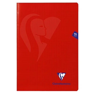 Immagine di Clairefontaine 333161C Quaderno a punto metallico Mimesys Rosso A4 21x29, 7 cm 96 pagine quadretti grandi Carta Bianca 90g copertina in polipropilene