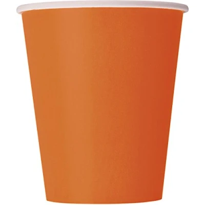 Immagine di Unique Party Paper Cups Set di 14 Bicchieri, Carta, Arancione
