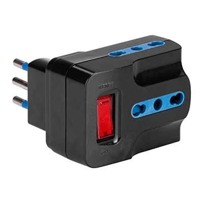 Immagine di Poly Pool PP2387.1 Adattatore MULTISIZE spina 10A 3 prese 10/16A, Nero