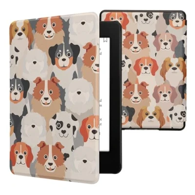 Immagine di kwmobile Cover per Kindle Paperwhite Custodia 6,8 Pollici 11 Generazione 2021 Copertina eReader eBook Reader Case Cani