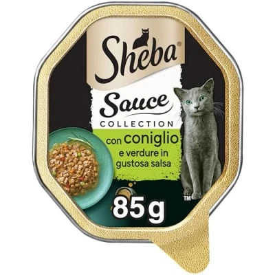Immagine di Sheba Sauce Collection in Salsa, Cibo per Gatto con Coniglio e Verdure Salsa Delicata, 85 g 22 Vaschette