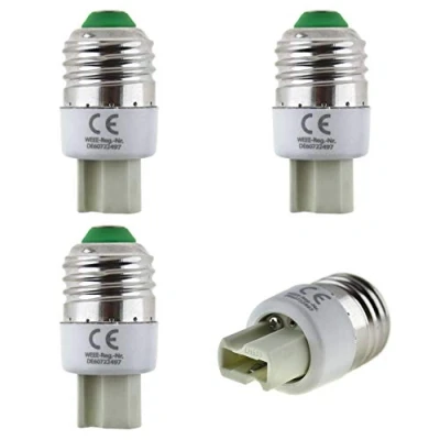 Immagine di Set di 4 adattatori per attacco E27 su G9, lampadine alogene a LED e risparmio energetico