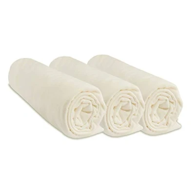 Immagine di Set di 3 lenzuola da 60 x 120 cm, per letto bambino, culla, lettino 120, 100% cotone, ecru estensibile e traspirante, sonno sano marchio Easy Dort certificato Oeko Tex Made in Europe