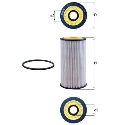 Immagine di MAHLE ORIGINAL OX 1311D filtro olio Cartuccia AUDI: A6 C8 Avant, A4 B9 Q5