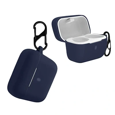 Immagine di kwmobile Custodia Silicone Cuffie Compatibile con Sennheiser CX True Wireless Cover Porta Auricolari Moschettone Case blu scuro